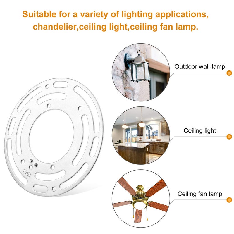 Pelopy 5 Pack Universal Light Fixture Mounting Bracket 4 Inch Diameter Steel Fixture Crossbar Round Light Crossbar Mounting Bracket with Screws and Nuts for Wall Lamp , Close to Ceiling Lamp - Image 3